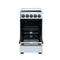 Pallerano 20 Inch Freestanding Electric Range in White with Antique Brass, Compact Design