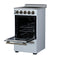 Pallerano 20 Inch Freestanding Electric Range in White with Antique Brass, Compact Design