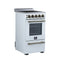 Pallerano 20 Inch Freestanding Electric Range in White with Antique Brass, Compact Design
