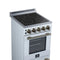 Pallerano 20 Inch Freestanding Electric Range in White with Antique Brass, Compact Design