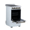 Pallerano 20 Inch Freestanding Electric Range in White with Antique Brass, Compact Design