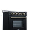 Loiano 24 Inch Freestanding Electric Range in Black