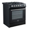 Leonardo Espresso 30-Inch Gas Range, 5 Burners, 39,500 BTU, 5 cu.ft Convection Oven