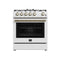 Leonardo Espresso 30-Inch Gas Range, 5 Burners, 39,500 BTU, 5 cu.ft Convection Oven