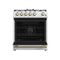 Leonardo Espresso 30-Inch Gas Range, 5 Burners, 39,500 BTU, 5 cu.ft Convection Oven