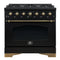 Antico 36-inch Dual Fuel Range, and Antique Brass, 6 Burners, 4.5 cu.ft. Convection Oven