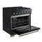 Antico 36-inch Dual Fuel Range, and Antique Brass, 6 Burners, 4.5 cu.ft. Convection Oven