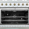 Antico 36-inch Dual Fuel Range and Antique Brass Design with 6 Sealed Gas Burners and Electric Convection Oven