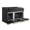 Antico 48-Inch Dual Fuel Range, with Antique Brass Finish, 8 Burners, 94,000 BTU, 5.5 cu.ft. Double Ovens & Griddle