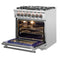 Massimo 30-Inch Freestanding Dual Fuel Range, 4 Burners, Double Convection Ovens