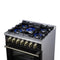 Massimo 30-Inch Freestanding Dual Fuel Range in with Antique Brass Accessories, 4 Burners, 4.32 cu. ft. Convection Oven