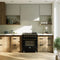 Massimo 30-Inch Freestanding Dual Fuel Range in with Antique Brass Accessories, 4 Burners, 4.32 cu. ft. Convection Oven