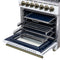 Massimo 30-Inch Freestanding Dual Fuel Range in with Antique Brass Accessories, 4 Burners, 4.32 cu. ft. Convection Oven