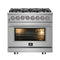 Massimo 36-Inch Freestanding Dual Fuel Range, 6 Burners, Double Convection Ovens