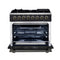 Massimo 36 Inch Freestanding Dual Fuel Range in with Antique Brass Accessories, 6 Burners, 5.36 cu. ft. Convection Oven