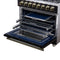 Massimo 36 Inch Freestanding Dual Fuel Range in with Antique Brass Accessories, 6 Burners, 5.36 cu. ft. Convection Oven