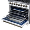 Massimo 36 Inch Freestanding Dual Fuel Range in with Antique Brass Accessories, 6 Burners, 5.36 cu. ft. Convection Oven