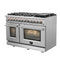 Massimo 48-Inch Freestanding Dual Fuel Range, 8 Burners, Double Convection Ovens