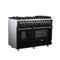 Massimo 48 Inch Freestanding Dual Fuel Range in with Antique Brass Accessories, 8 Burners, 6.58 cu. ft. Convection Oven