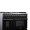Massimo 48 Inch Freestanding Dual Fuel Range in with Antique Brass Accessories, 8 Burners, 6.58 cu. ft. Convection Oven