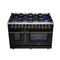 Massimo 48 Inch Freestanding Dual Fuel Range in with Antique Brass Accessories, 8 Burners, 6.58 cu. ft. Convection Oven