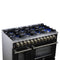 Massimo 48 Inch Freestanding Dual Fuel Range in with Antique Brass Accessories, 8 Burners, 6.58 cu. ft. Convection Oven