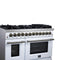 Massimo 48 Inch Freestanding Dual Fuel Range in with Antique Brass Accessories, 8 Burners, 6.58 cu. ft. Convection Oven