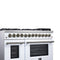 Massimo 48 Inch Freestanding Dual Fuel Range in with Antique Brass Accessories, 8 Burners, 6.58 cu. ft. Convection Oven