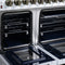 Massimo 48 Inch Freestanding Dual Fuel Range in with Antique Brass Accessories, 8 Burners, 6.58 cu. ft. Convection Oven