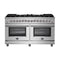 Massimo 60-Inch Freestanding Dual Fuel Range, 10 Burners, Double Convection Ovens