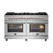 Massimo 60-Inch Freestanding Dual Fuel Range, 10 Burners, Double Convection Ovens