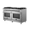 Massimo 60-Inch Freestanding Dual Fuel Range, 10 Burners, Double Convection Ovens