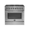 Galiano 36-Inch Freestanding Dual Fuel Range, 6 Burners, Double Convection Ovens
