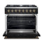Galiano 36-inch Dual Fuel Range in & Antique Brass Design, 6 Sealed Burners 83,000 BTU, 5.36 cu.ft. True Convection Oven