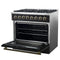 Galiano 36-inch Dual Fuel Range in & Antique Brass Design, 6 Sealed Burners 83,000 BTU, 5.36 cu.ft. True Convection Oven