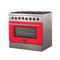 Galiano 36-Inch Freestanding Dual Fuel Range, 6 Burners, Double Convection Ovens, Door
