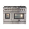 Galiano 48-Inch Freestanding Dual Fuel Range, 8 Burners, Double Convection Ovens