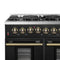 Galiano 48-inch Dual Fuel Range & Antique Brass Design with 8 Sealed Burners 107,000 BTU, 6.58 cu. ft. double ovens & Griddle