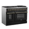 Galiano 48-inch Dual Fuel Range & Antique Brass Design with 8 Sealed Burners 107,000 BTU, 6.58 cu. ft. double ovens & Griddle