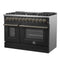 Galiano 48-inch Dual Fuel Range & Antique Brass Design with 8 Sealed Burners 107,000 BTU, 6.58 cu. ft. double ovens & Griddle