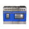 Galiano 48-Inch Freestanding Dual Fuel Range, 8 Burners, Double Convection Ovens, Doors
