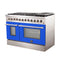 Galiano 48-Inch Freestanding Dual Fuel Range, 8 Burners, Double Convection Ovens, Doors