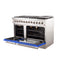 Galiano 48-Inch Freestanding Dual Fuel Range, 8 Burners, Double Convection Ovens, Doors