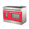 Galiano 48-Inch Freestanding Dual Fuel Range, 8 Burners, Double Convection Ovens, Doors