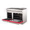 Galiano 48-Inch Freestanding Dual Fuel Range, 8 Burners, Double Convection Ovens, Doors