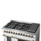 Galiano 48-inch Dual Fuel Range & Antique Brass Design with 8 Sealed Burners 107,000 BTU, 6.58 cu. ft. double ovens & Griddle