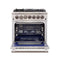 Capriasca 30-Inch Freestanding Dual Fuel Range, 4 Burners, True Convection Oven