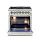 Capriasca 30-Inch Freestanding Dual Fuel Range, 4 Burners, True Convection Oven