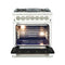 Capriasca 30-Inch Freestanding Dual Fuel Range, 4 Burners, True Convection Oven, Door