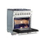Capriasca 30-Inch Freestanding Dual Fuel Range, 4 Burners, True Convection Oven, Door